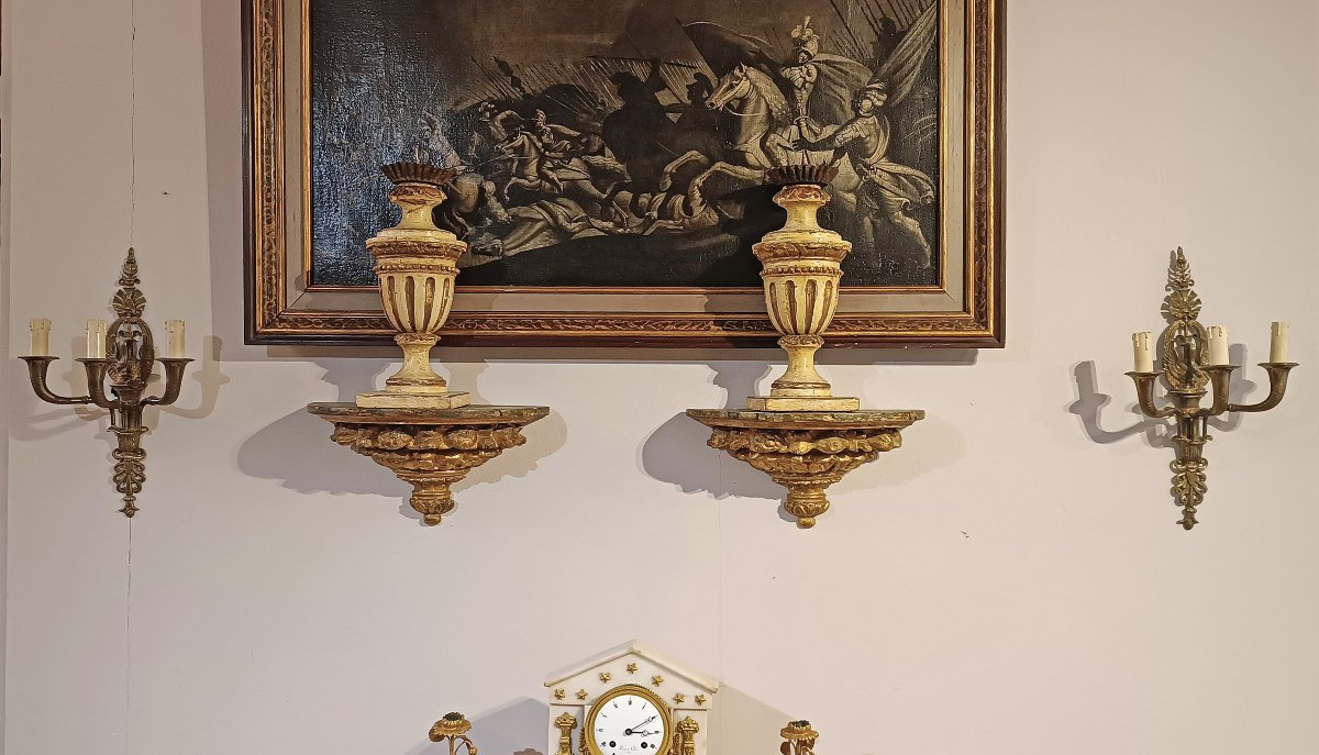 Mid-19th Century Pair Of Gilt Bronze Wall Lights-photo-3