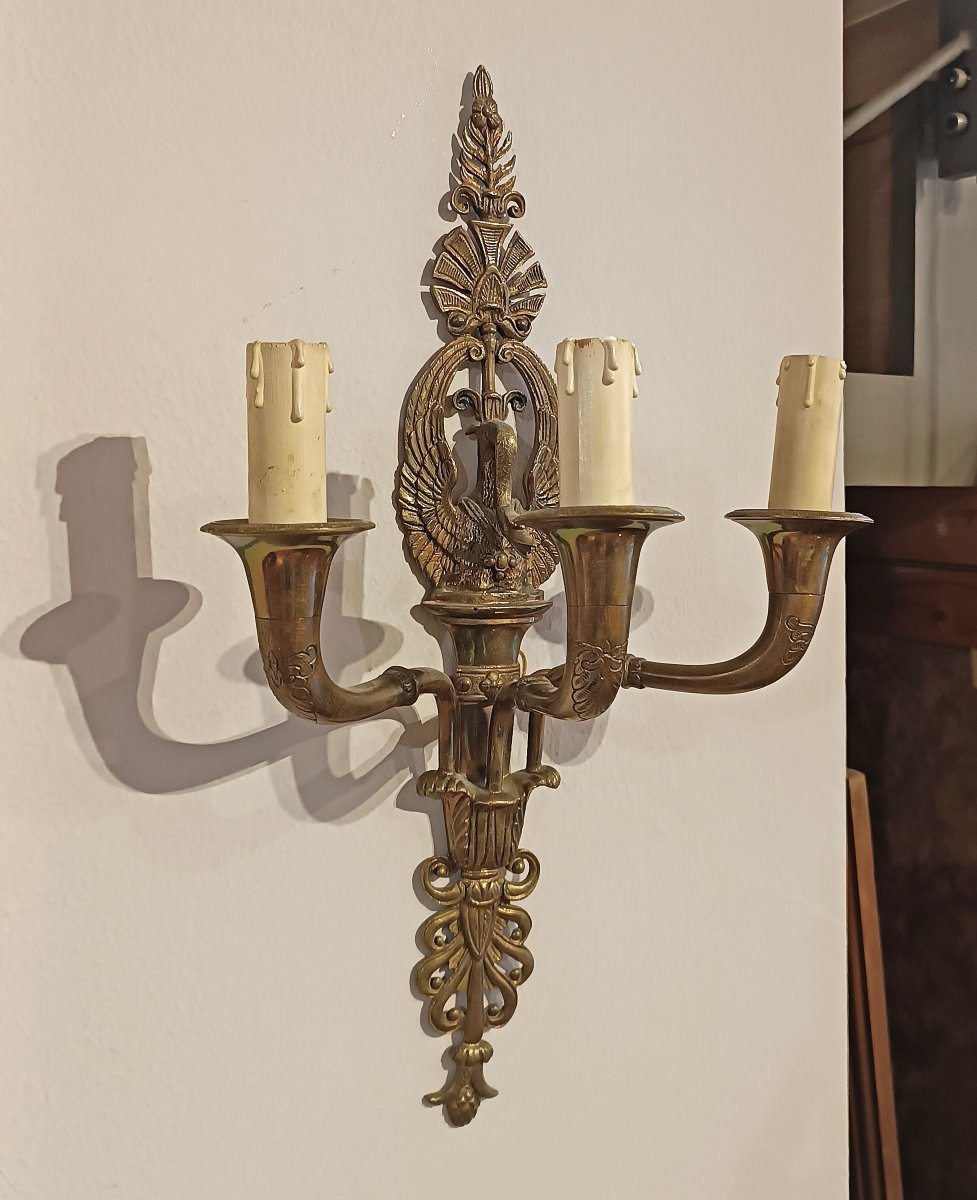 Mid-19th Century Pair Of Gilt Bronze Wall Lights-photo-4