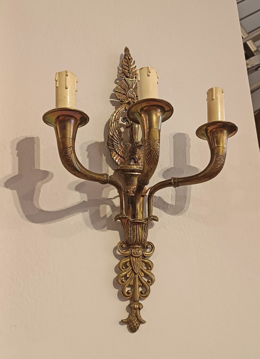 Mid-19th Century Pair Of Gilt Bronze Wall Lights-photo-5