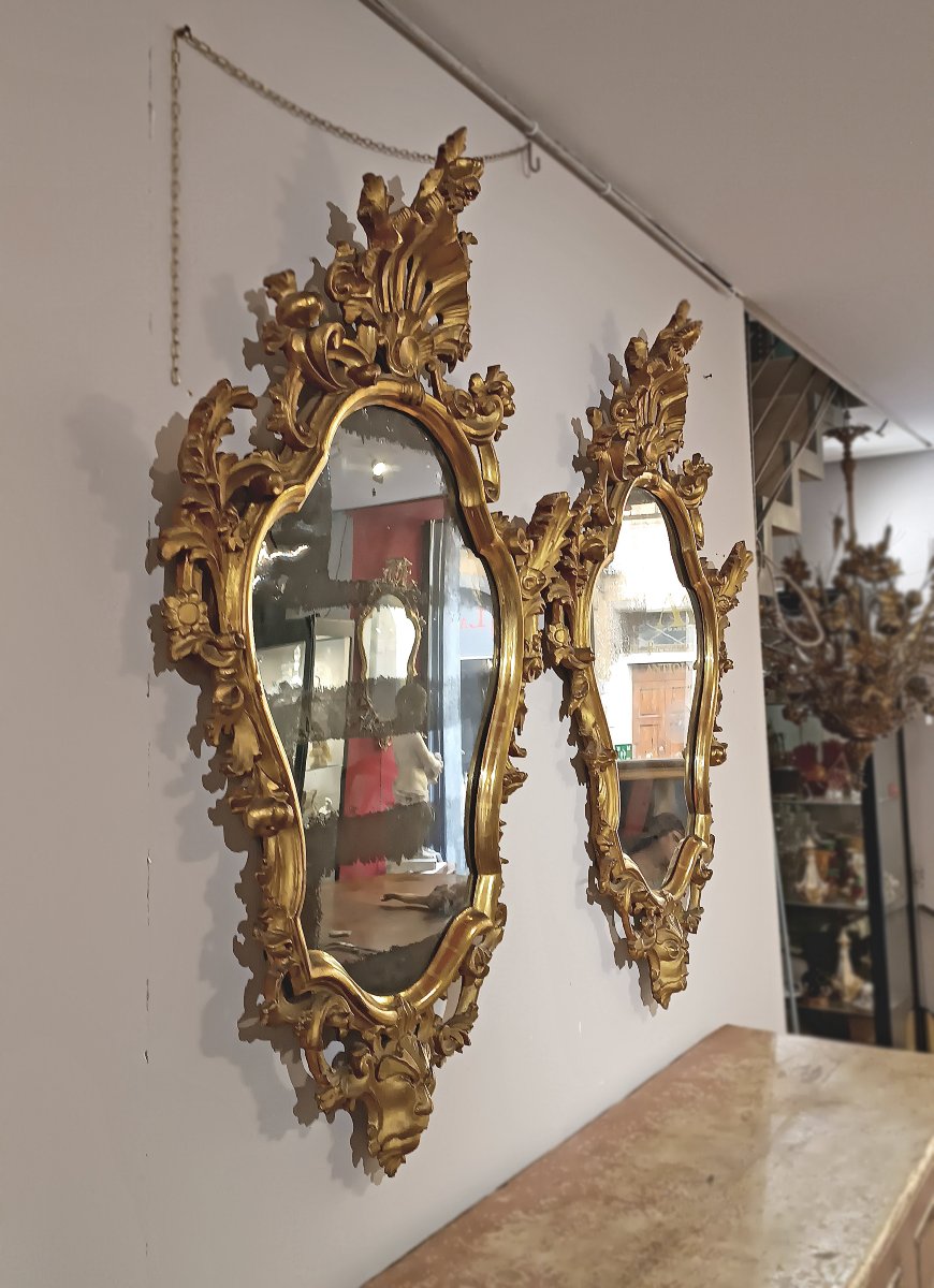 PAIRE DE MIROIRS LOUIS XV MILIEU DU 18ème SIÈCLE-photo-4