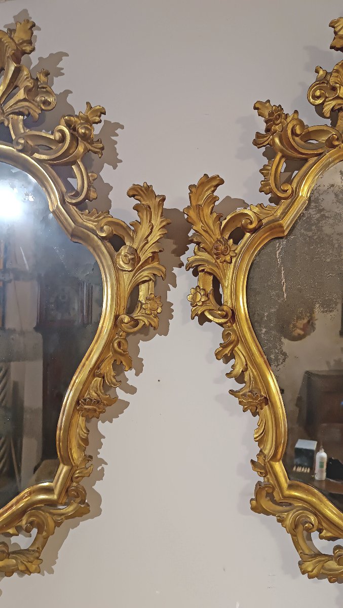 PAIRE DE MIROIRS LOUIS XV MILIEU DU 18ème SIÈCLE-photo-4