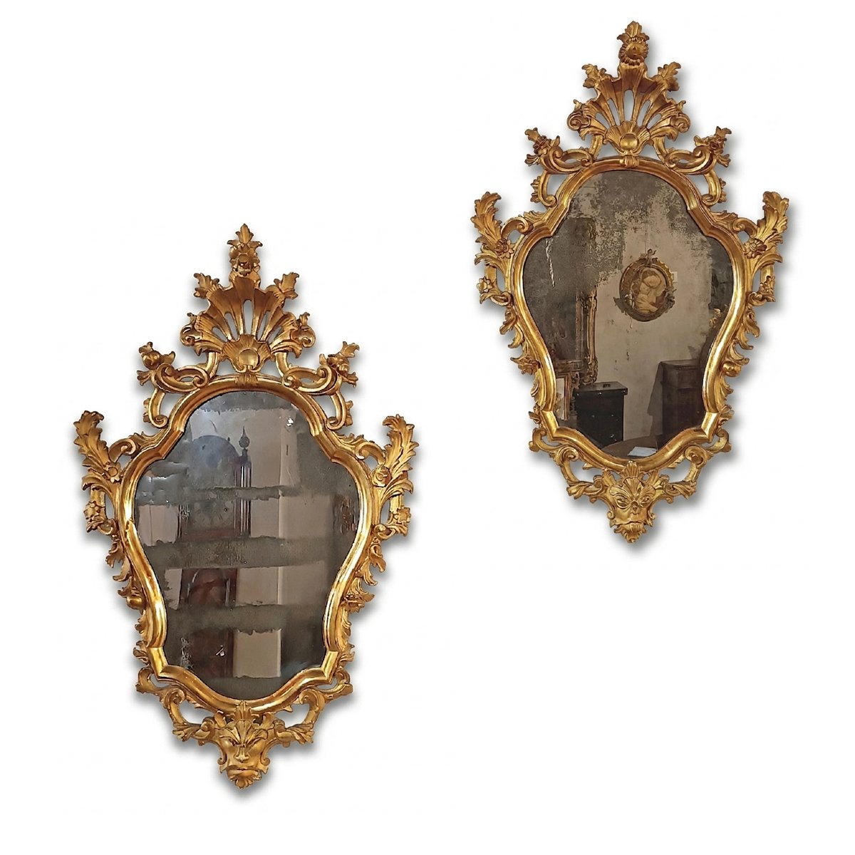 PAIRE DE MIROIRS LOUIS XV MILIEU DU 18ème SIÈCLE