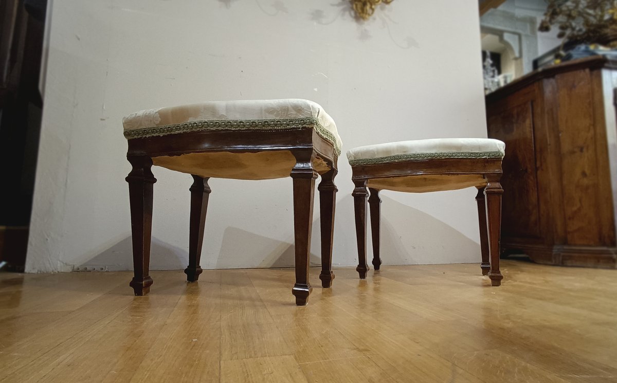 Early 19th Century Pair Of Neoclassic Style Stools-photo-5