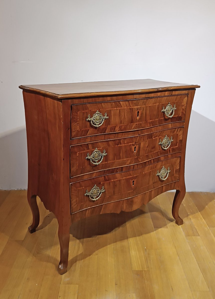 COMMODE EN NOYER LOUIS XV MILIEU DU 18ème SIÈCLE-photo-3