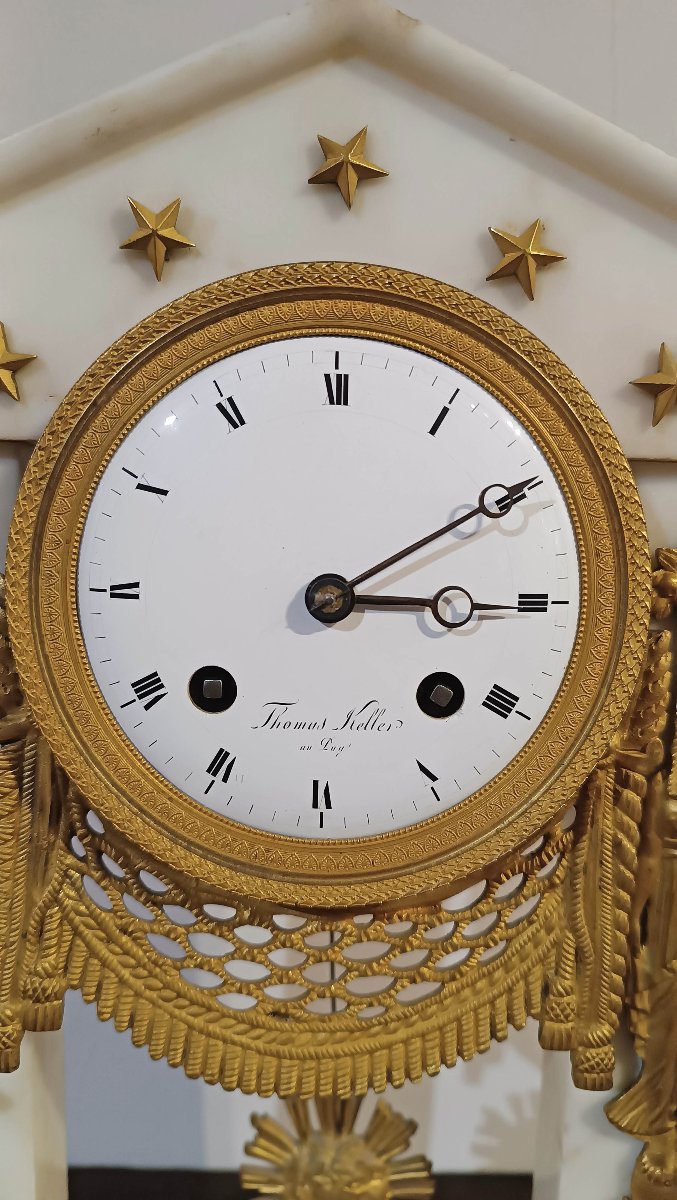PENDULE À “TEMPIETTO” NÉOCLASSIQUE FIN DU 18ème SIÈCLE-photo-1