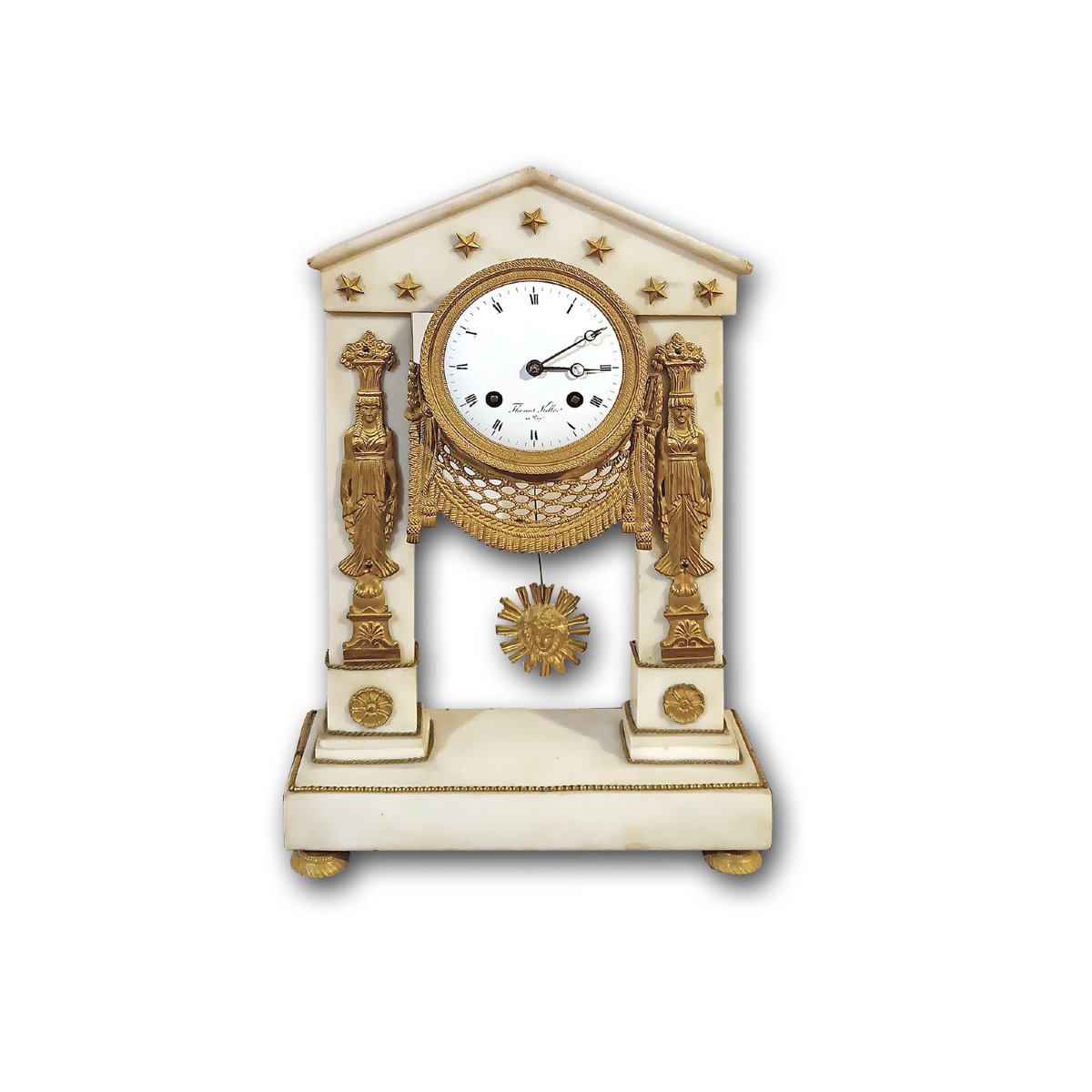 PENDULE À “TEMPIETTO” NÉOCLASSIQUE FIN DU 18ème SIÈCLE