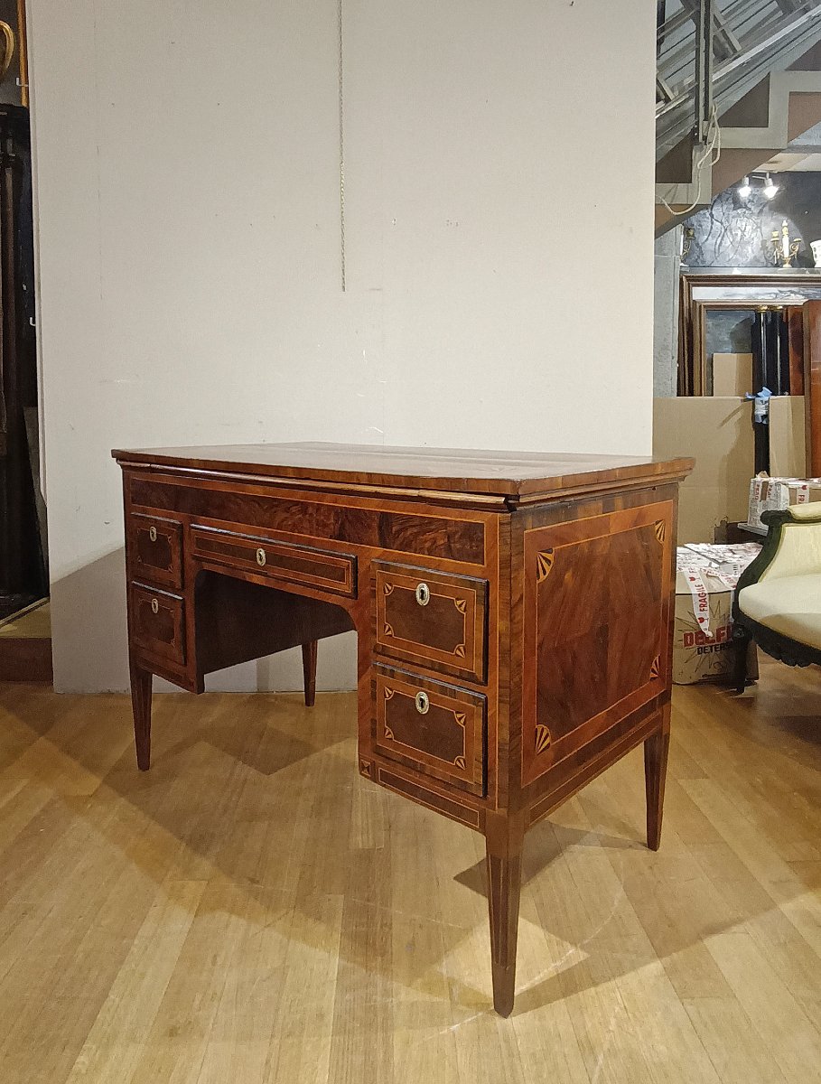Late 18th Century Neoclassical Writing Desk With Inlays -photo-2
