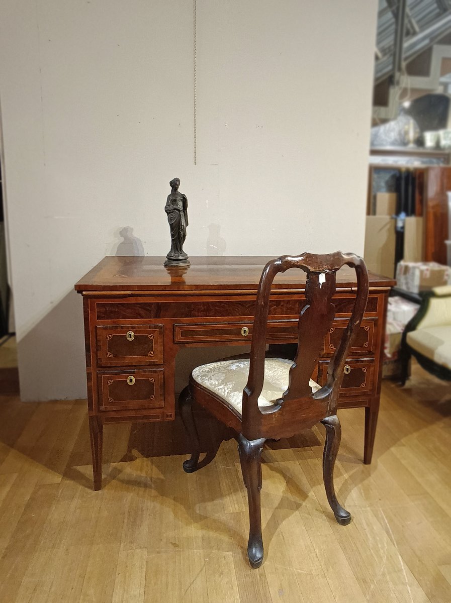 Late 18th Century Neoclassical Writing Desk With Inlays -photo-6