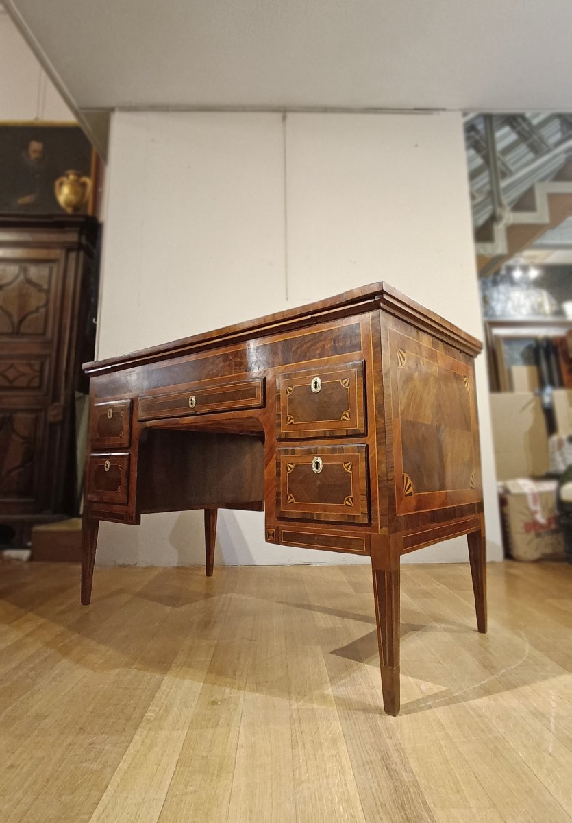 Late 18th Century Neoclassical Writing Desk With Inlays -photo-7