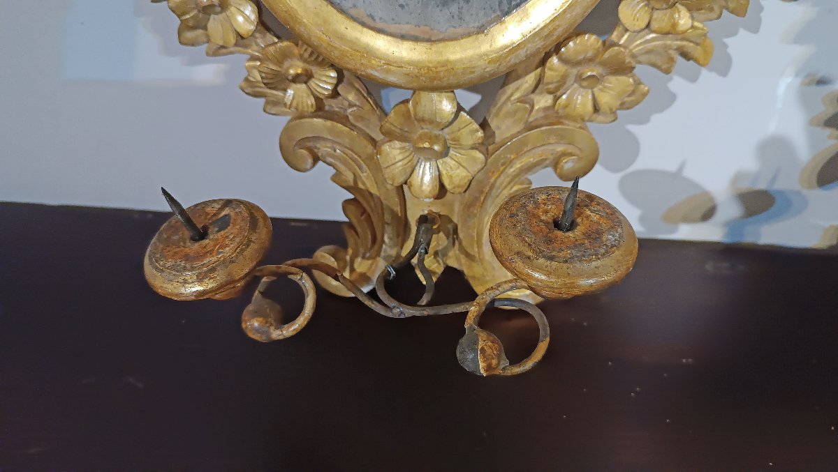 PAIRE DE PETITS MIROIRS DORÉS DU DÉBUT DU 19ème SIÈCLE-photo-4