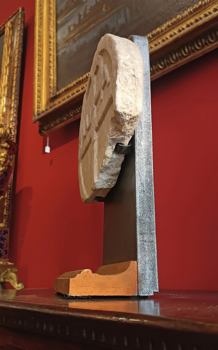 PANNEAU DE MARBRE À CHRISMON MILIEU DU 17ème SIÈCLE-photo-5