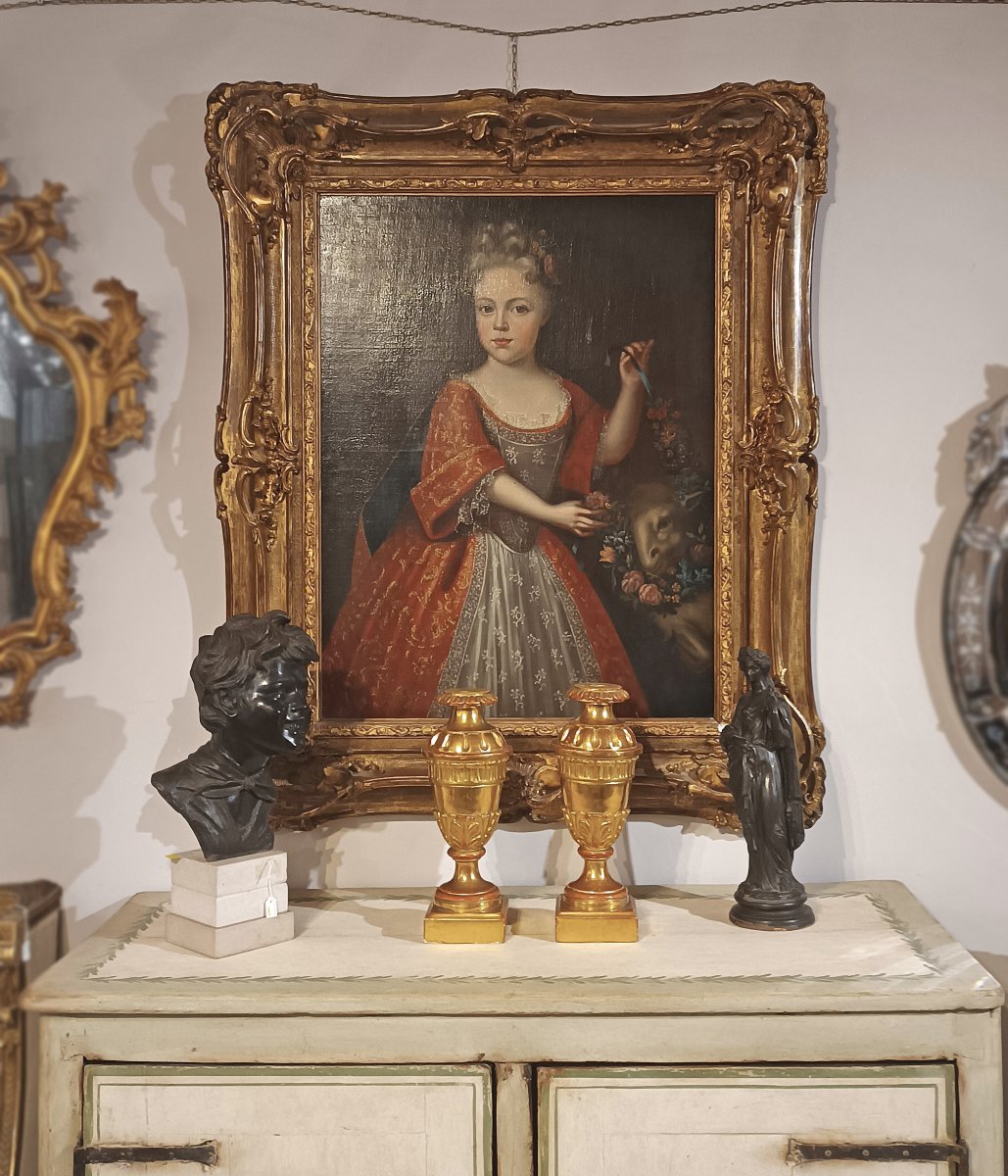 Late 18th Century Pair Of Gilt Neoclassical Candlesticks -photo-2