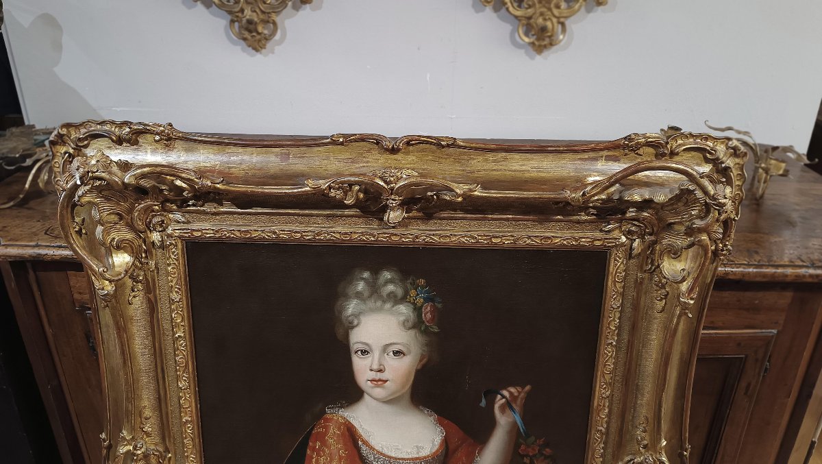 PORTRAIT D'UNE JEUNE FILLE NOBLE MILIEU DU 18ème SIÈCLE-photo-4
