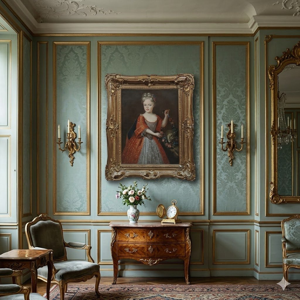 PORTRAIT D'UNE JEUNE FILLE NOBLE MILIEU DU 18ème SIÈCLE-photo-6