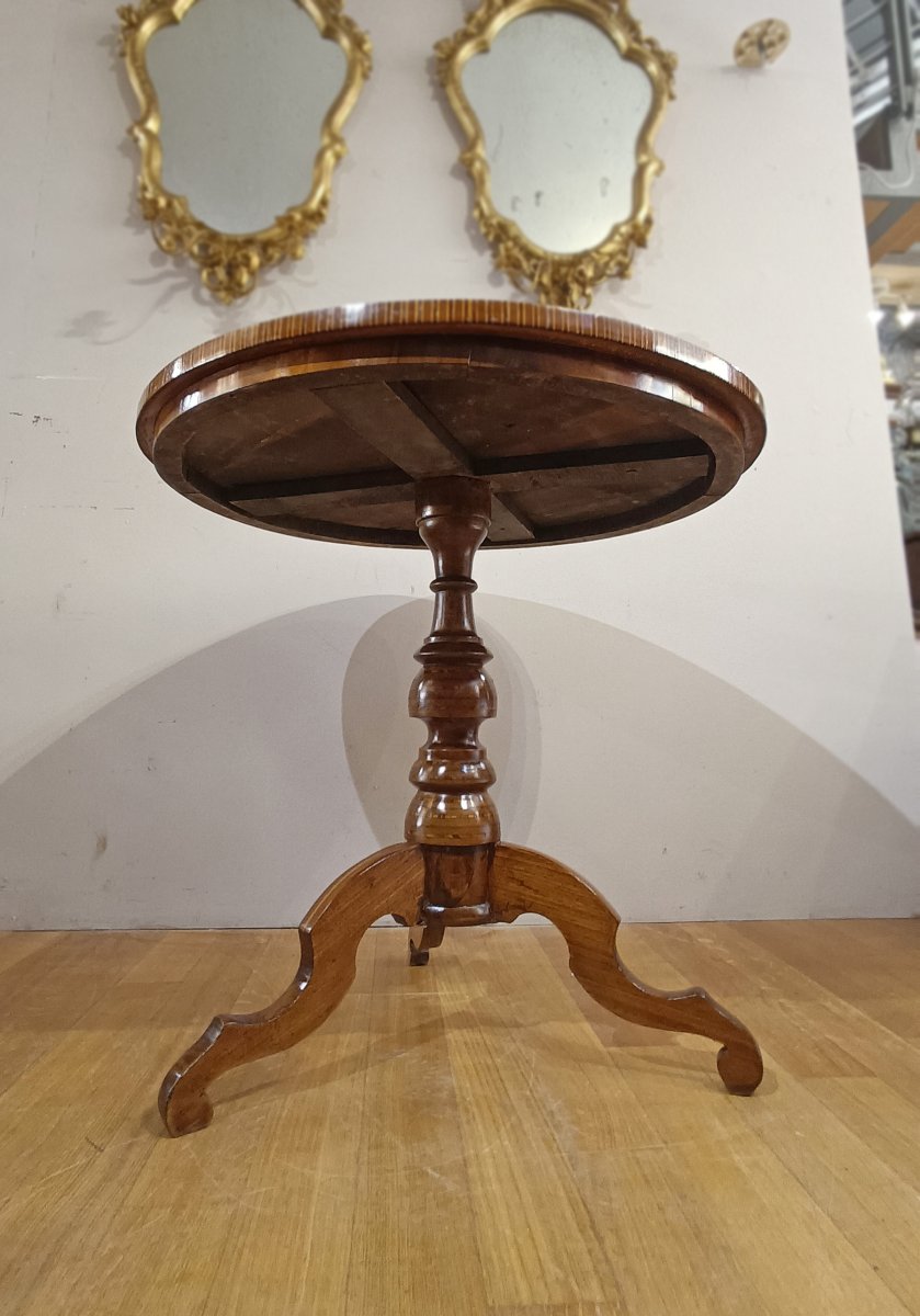 Mid-19th Century Round Coffee Table With Inlays-photo-5