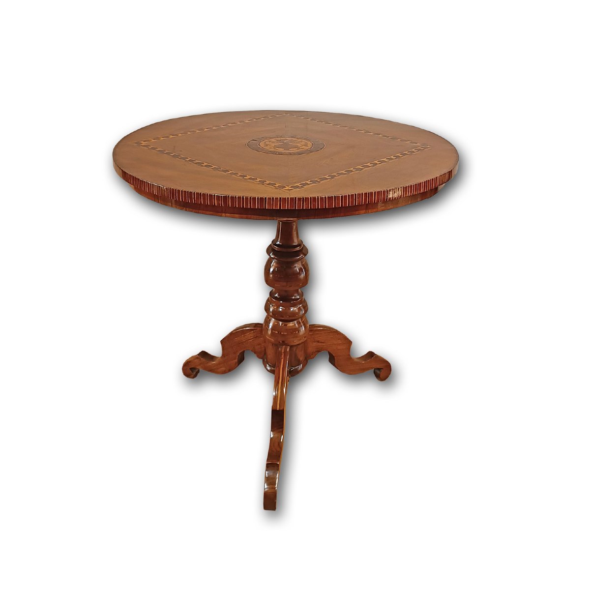 Mid-19th Century Round Coffee Table With Inlays