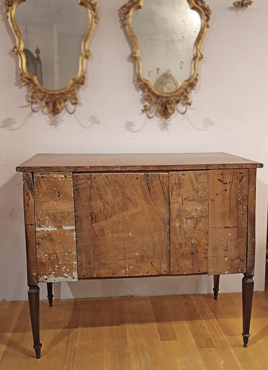 Second Half Of The 18th Century Louis XVI Veneered Chest Of Drawers-photo-4
