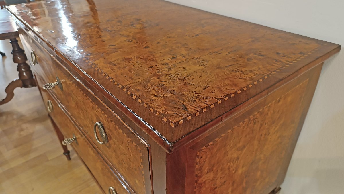 Second Half Of The 18th Century Louis XVI Veneered Chest Of Drawers-photo-7