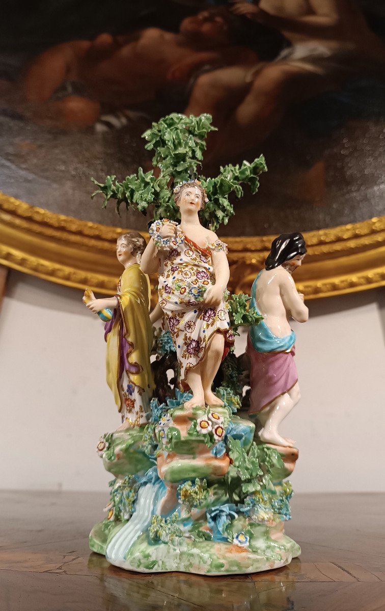 Second Half Of The 18th Century Ginori Sculpture “four Seasons” -photo-3