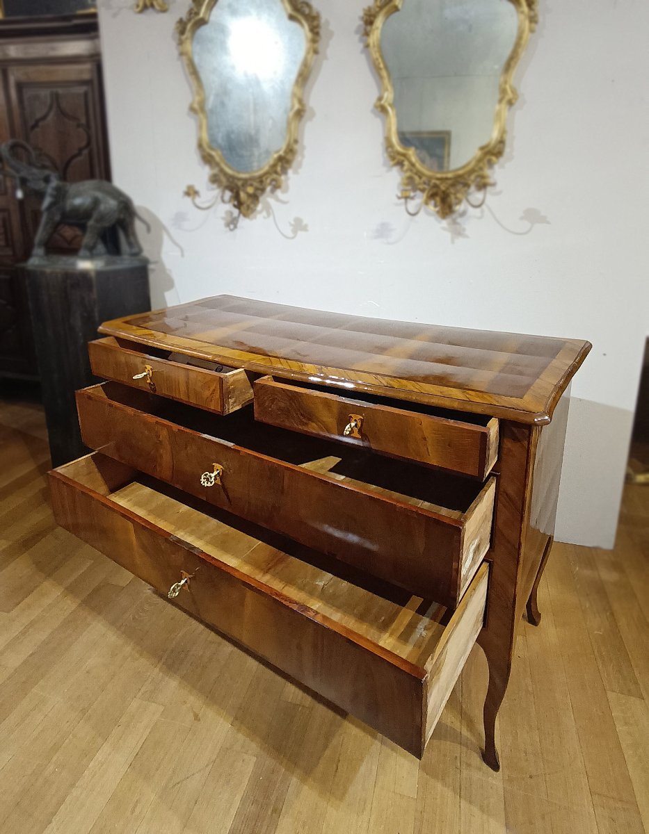 COMMODE PLAQUEE LOUIS XV MILIEU DU 18ème SIECLE-photo-2