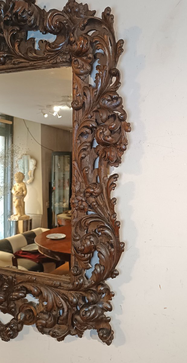 MIROIR LOUIS XIV EN NOYER FIN 17ème SIÈCLE-photo-2