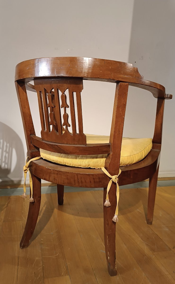 End Of The 18th Century Tuscan Tub Armchairs-photo-4