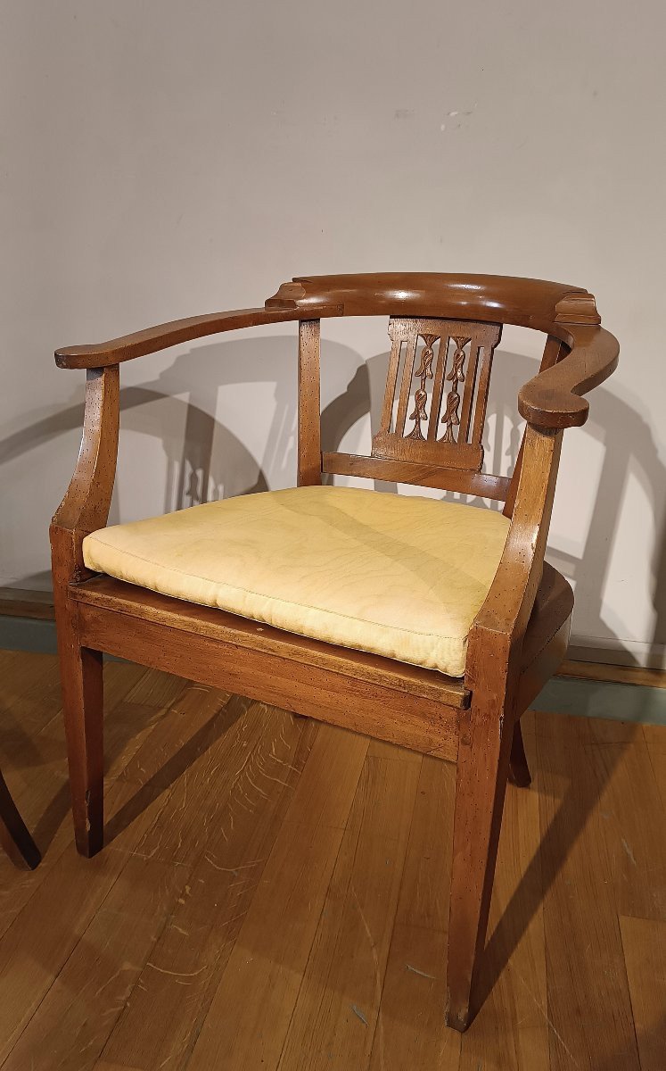 End Of The 18th Century Tuscan Tub Armchairs-photo-7