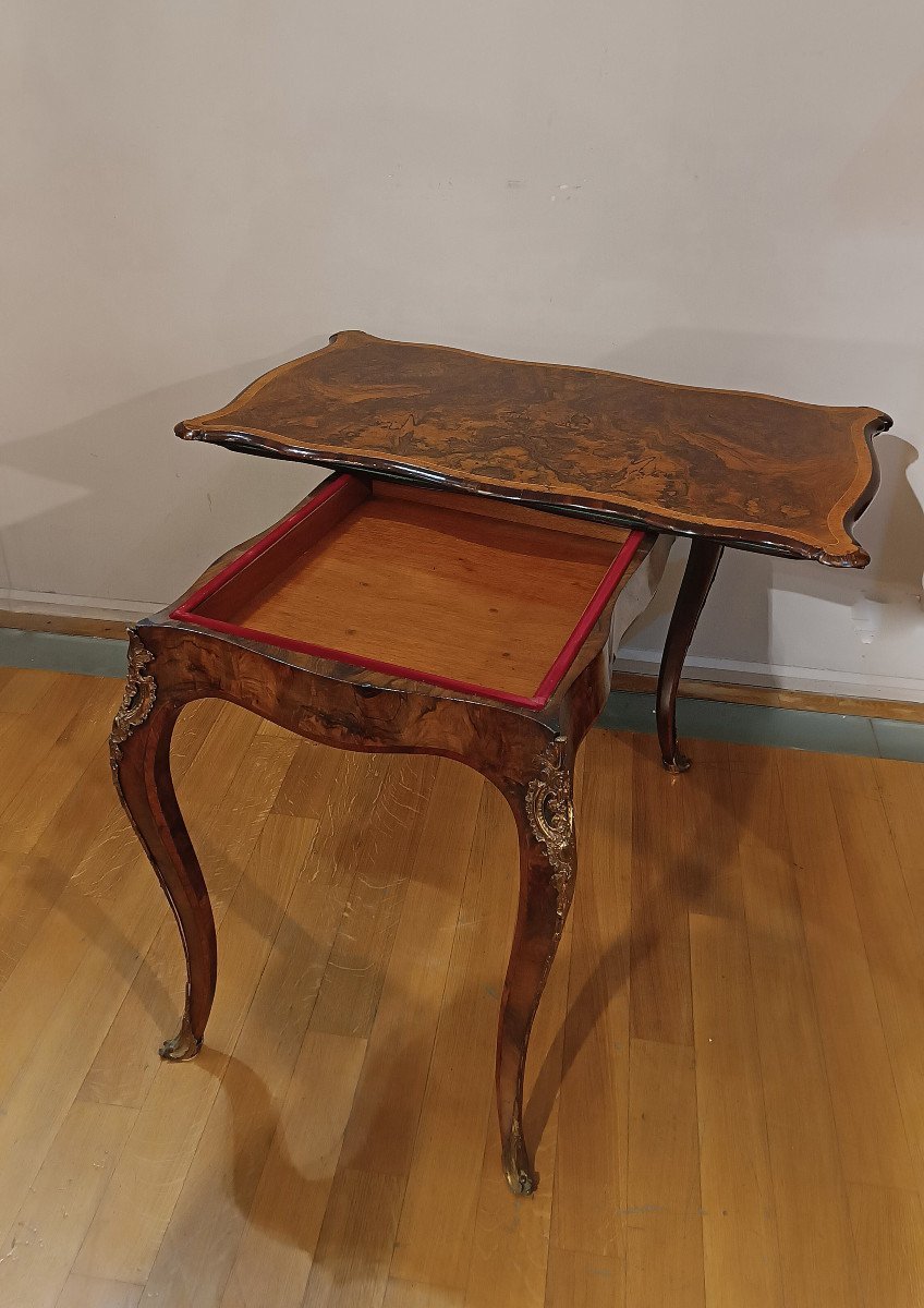 TABLE À JEU EN NOYER DU DÉBUT DU 19ème SIÈCLE-photo-5