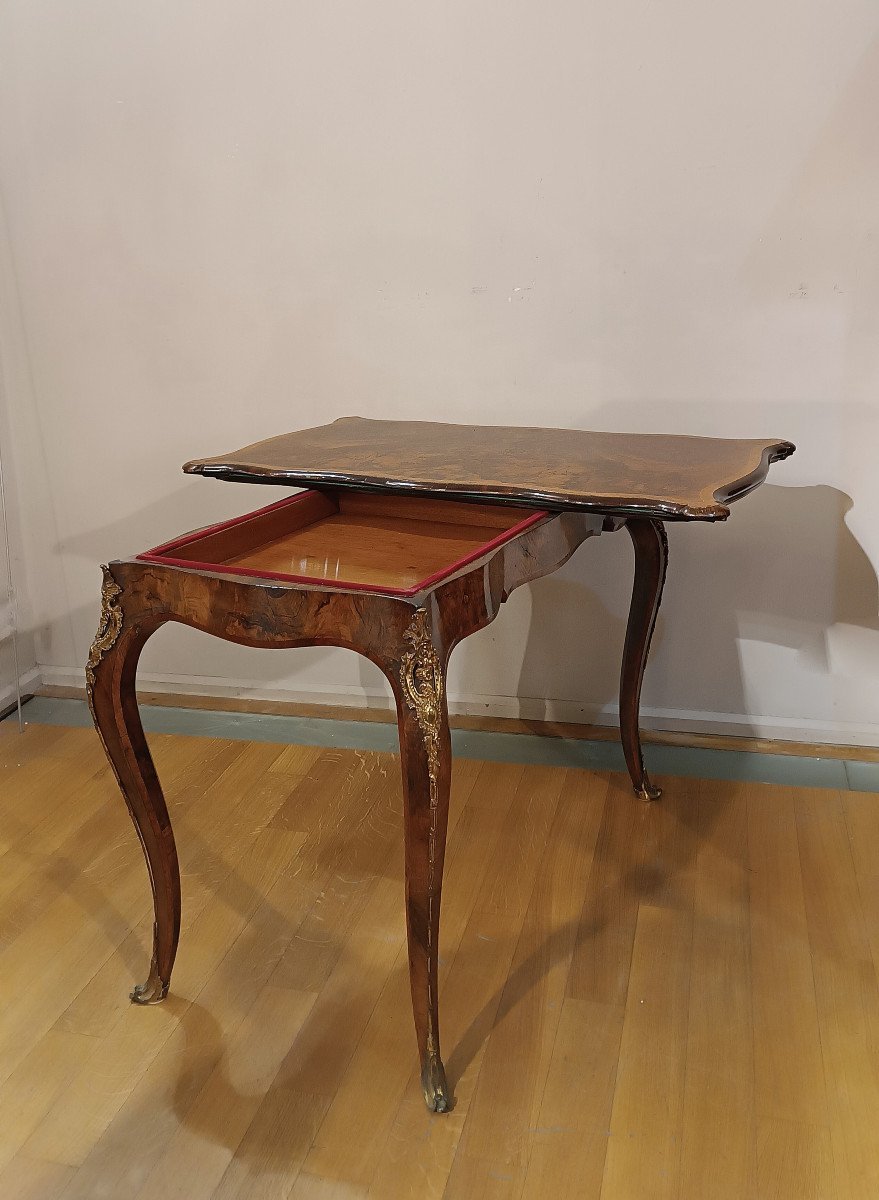 TABLE À JEU EN NOYER DU DÉBUT DU 19ème SIÈCLE-photo-8