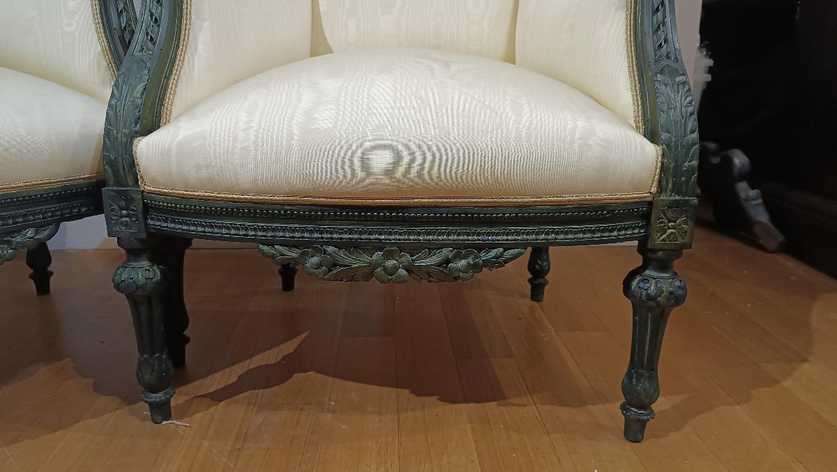 PAIRE DE FAUTEUILS BERGÈRE DÉBUT 19ème SIÈCLE-photo-4