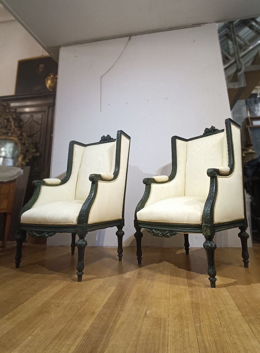 PAIRE DE FAUTEUILS BERGÈRE DÉBUT 19ème SIÈCLE-photo-7