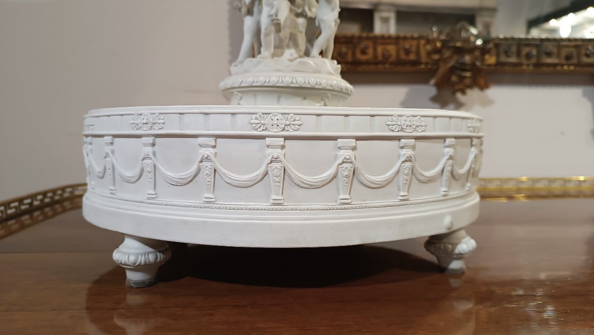 First Half Of The 19th Century Porcelain Biscuit Centerpiece-photo-3