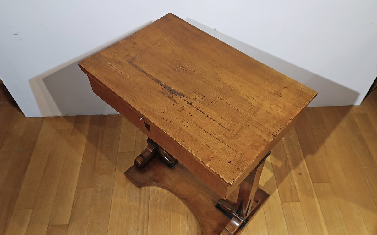 First Half Of The 19th Century Cherry Wood Coffee Table With Sliding Top-photo-3