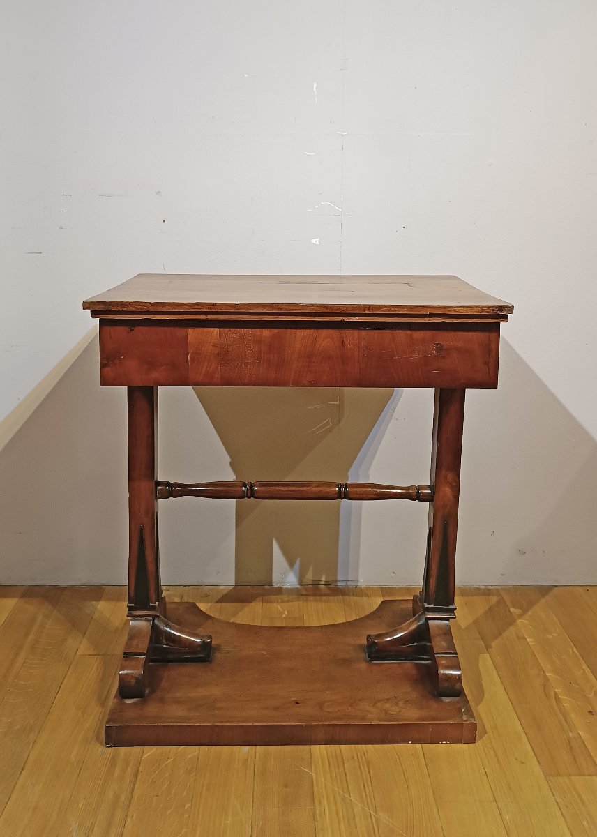 First Half Of The 19th Century Cherry Wood Coffee Table With Sliding Top-photo-3