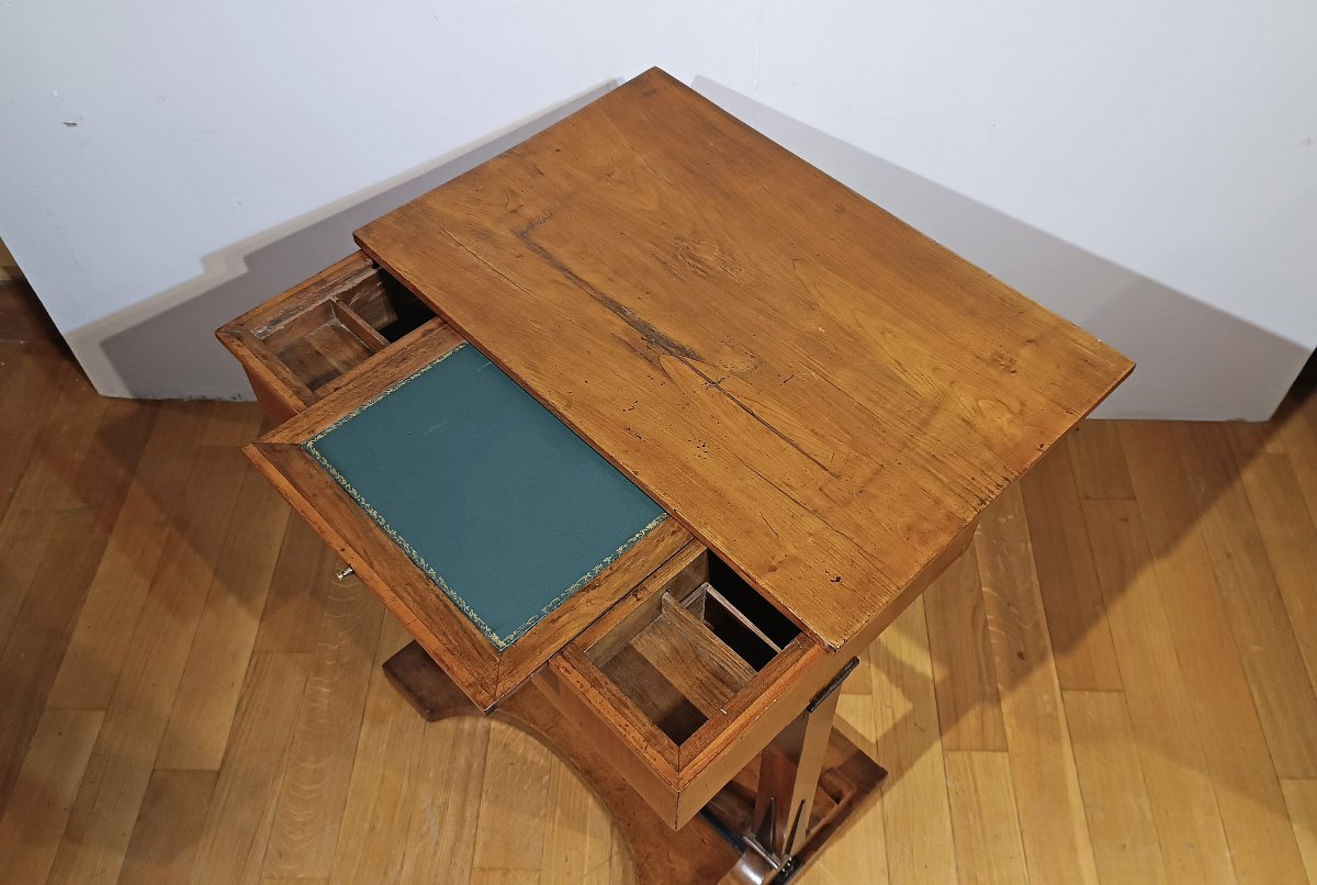 First Half Of The 19th Century Cherry Wood Coffee Table With Sliding Top-photo-4