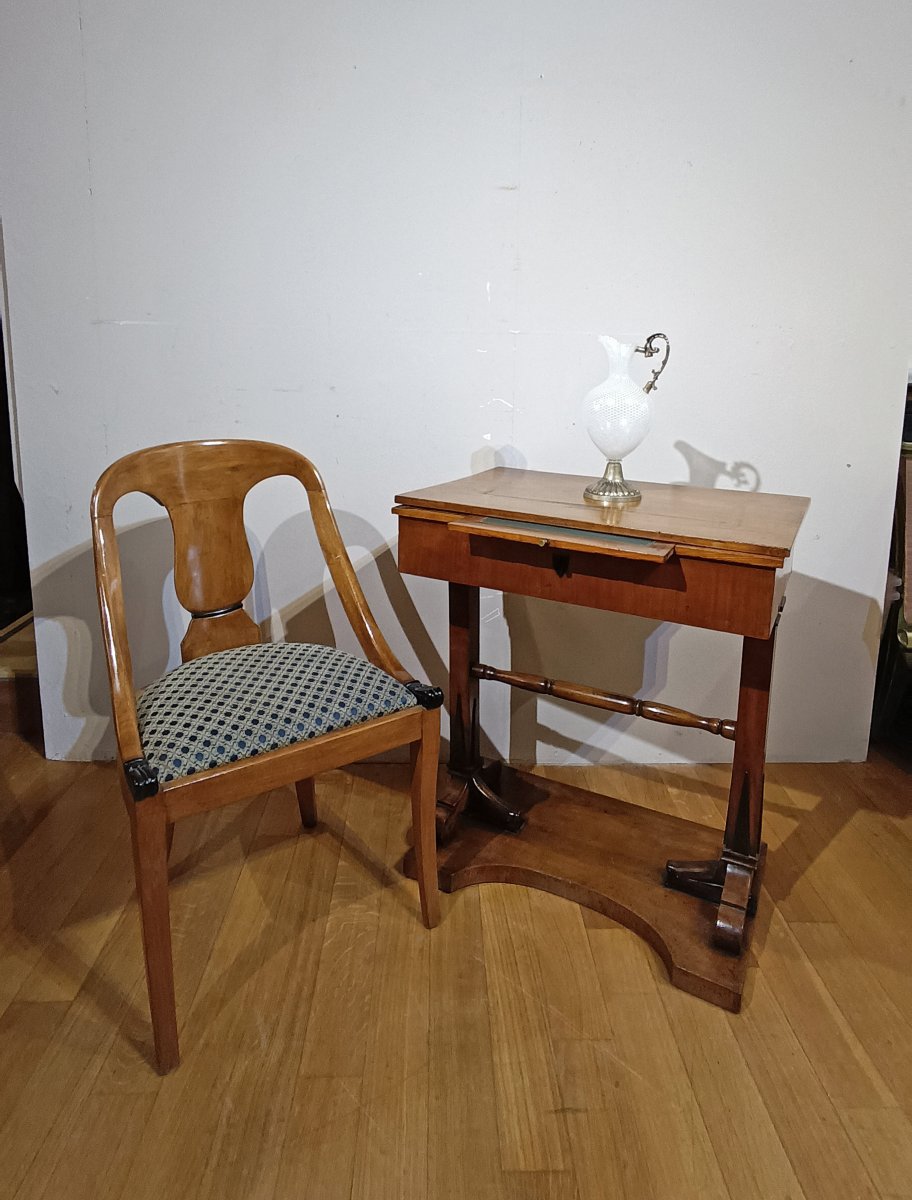 First Half Of The 19th Century Cherry Wood Coffee Table With Sliding Top-photo-8