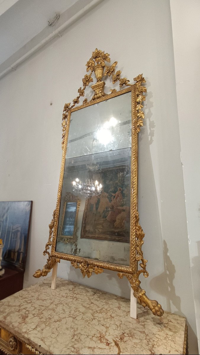 GRAND MIROIR NÉOCLASSIQUE DEUXIÈME MOITIÉ DU 18ème SIÈCLE-photo-2