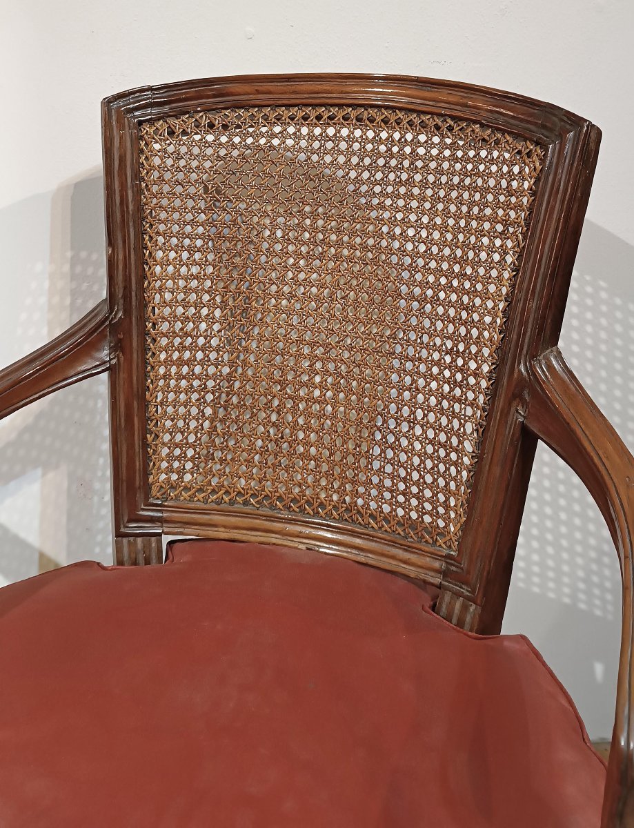 PAIRE DE FAUTEUILS NÉOCLASSIQUES FIN DU 18ème SIÈCLE-photo-4