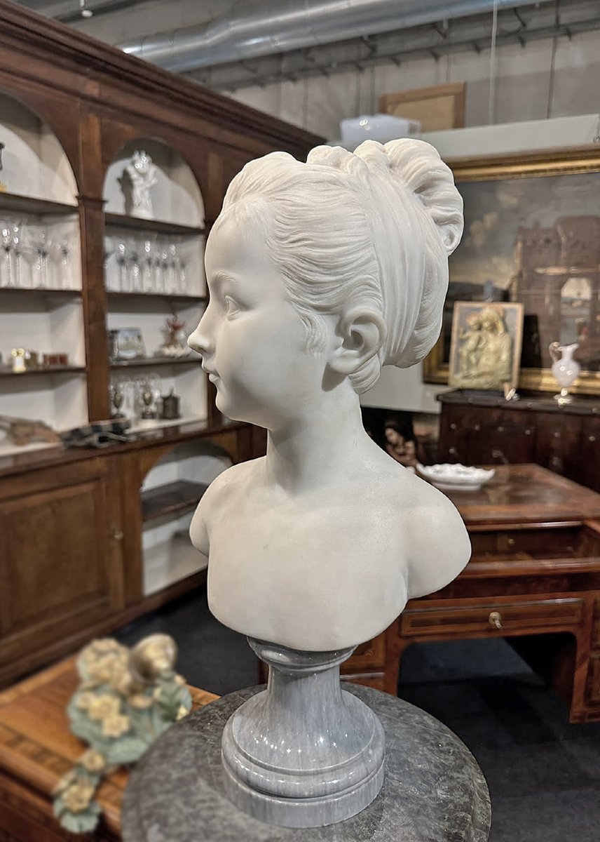 Early 19th Century Marble Bust Of A Young Woman-photo-4