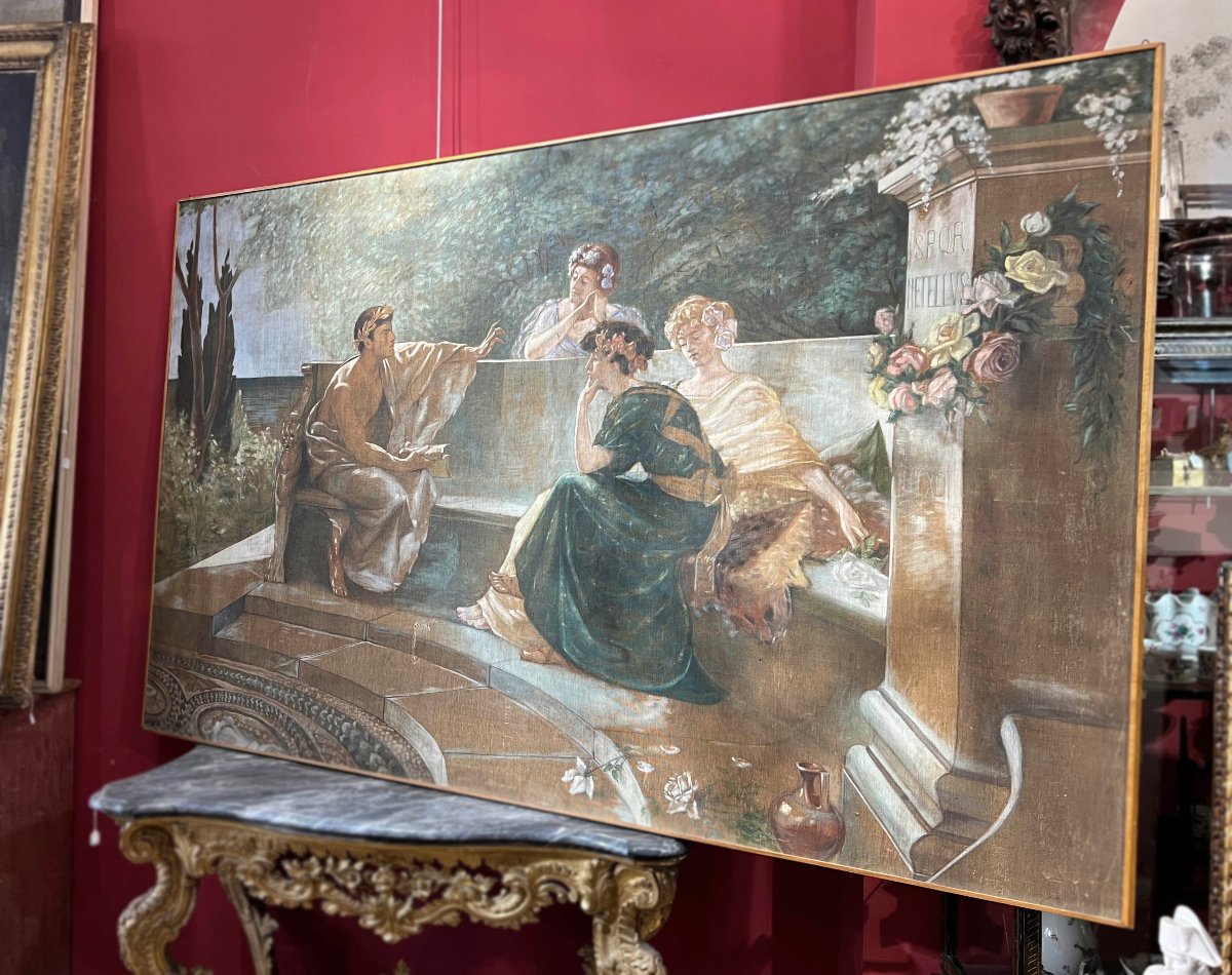 GRAND TABLEAU NÉOCLASSIQUE DE LA FIN DU 18ème SIÈCLE-photo-2