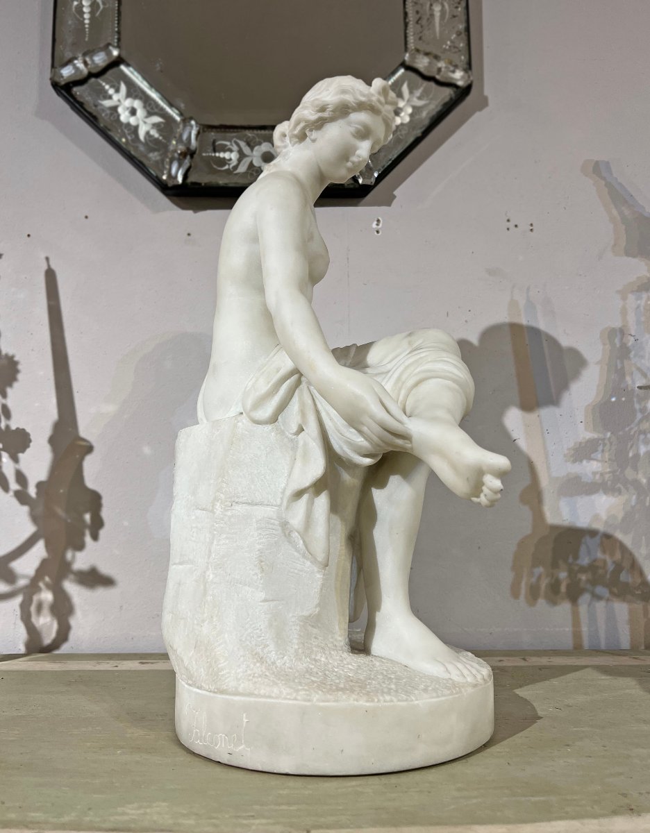 SCULPTURE DE VÉNUS AU BAIN MILIEU DU 19ème SIÈCLE-photo-2