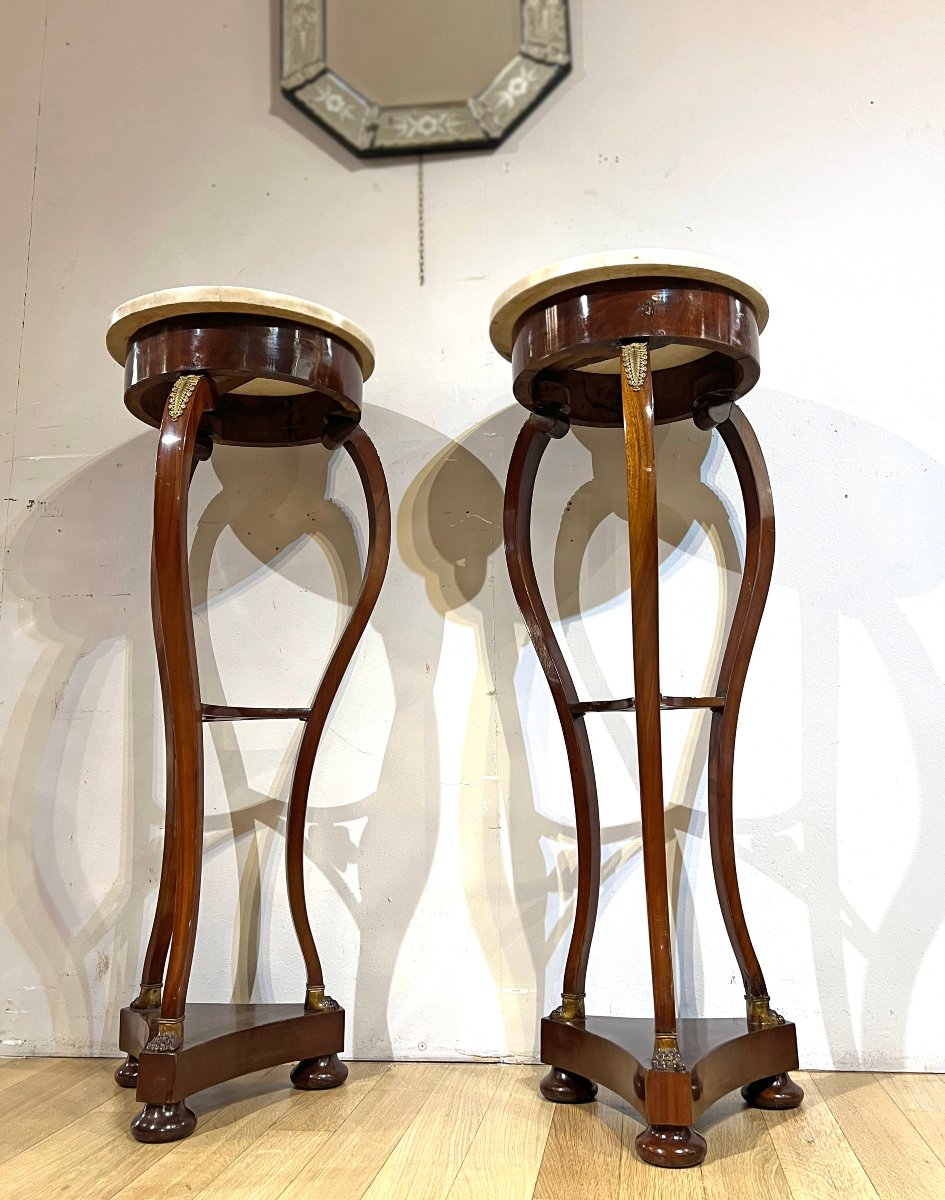 PAIRE DE GUÉRIDONS D'ÉPOQUE CHARLES X PREMIÈRE MOITIÉ DU 19ème SIÈCLE-photo-6
