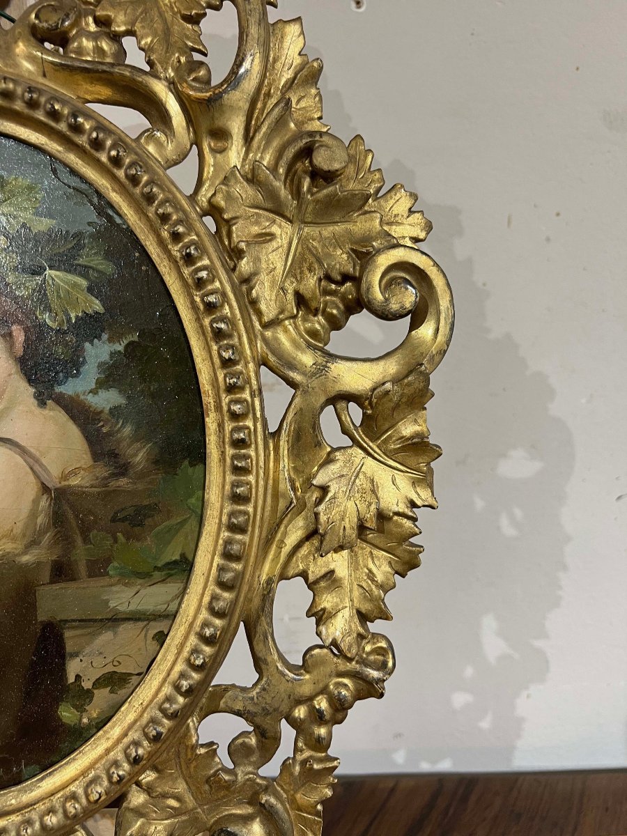 Mid-19th Century Oval Painting Of Bacchus-photo-2
