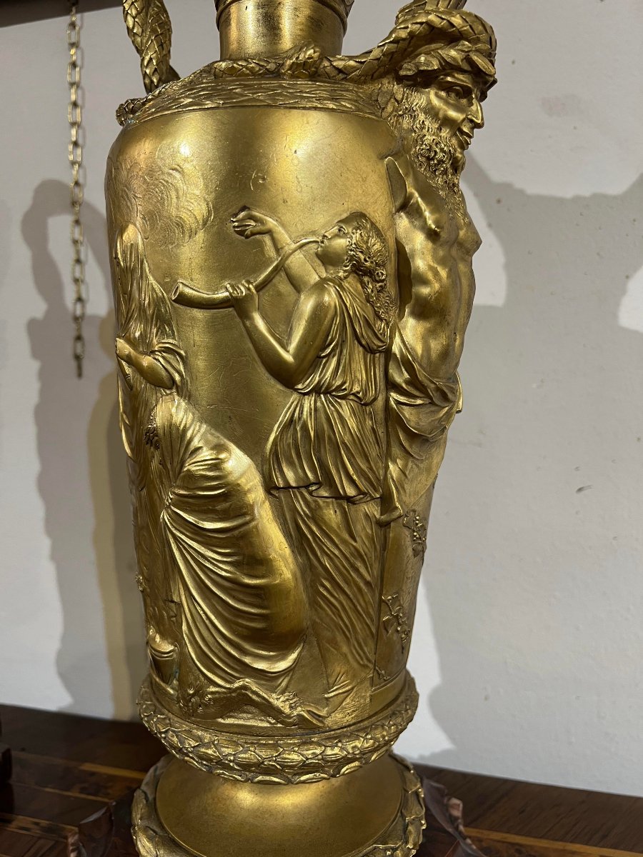 PAIRE DE VASES BARBEDIENNE EN BRONZE PREMIÈRE MOITIÉ DU 19ème SIÈCLE-photo-3