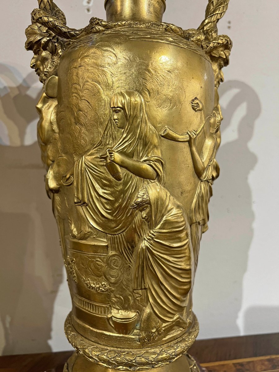 PAIRE DE VASES BARBEDIENNE EN BRONZE PREMIÈRE MOITIÉ DU 19ème SIÈCLE-photo-4