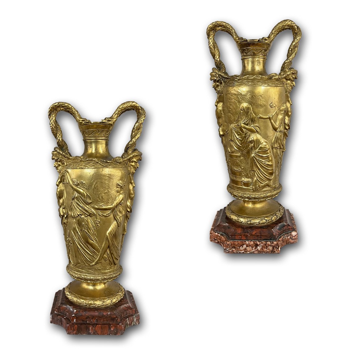 PAIRE DE VASES BARBEDIENNE EN BRONZE PREMIÈRE MOITIÉ DU 19ème SIÈCLE