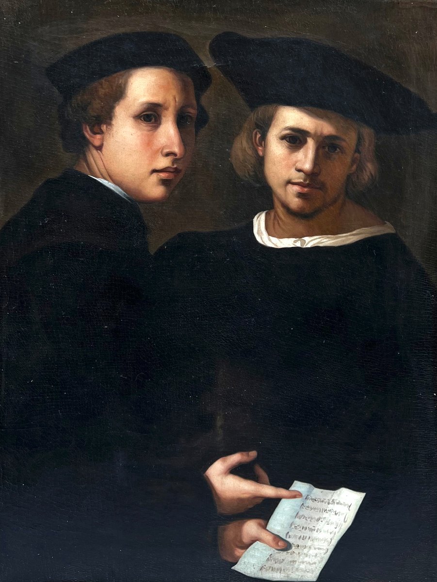 Late 18th Century Portrait Of Two Friends-photo-2