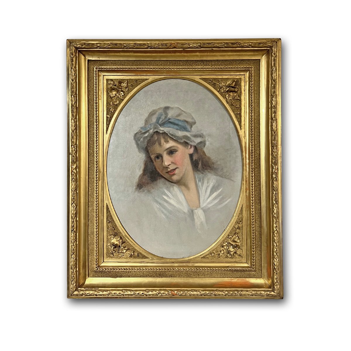 TABLEAU REPRÉSENTANT UNE JEUNE FILLE SECONDE MOITIÉ DU 19ème SIÈCLE