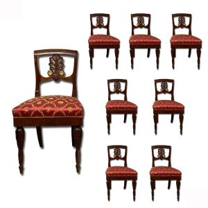 Mid 19th Century Set Of Eight Empire Chairs 