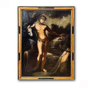 Early 18th Century Roman School Painting With Adam 